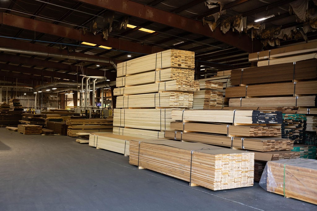 Hardwood lumber prepared for manufacturing applications
