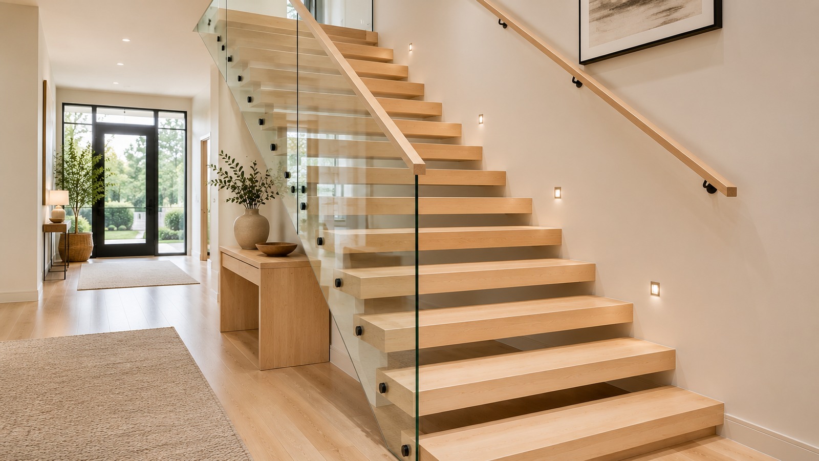 Hard Maple Contemporary Staircase Hard Maple Contemporary Staircase